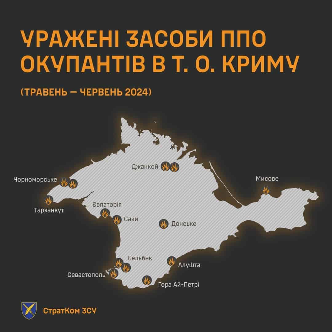 Зображення посту: 15 ППО за два місяці – Україна атакує техніку росіян в Криму