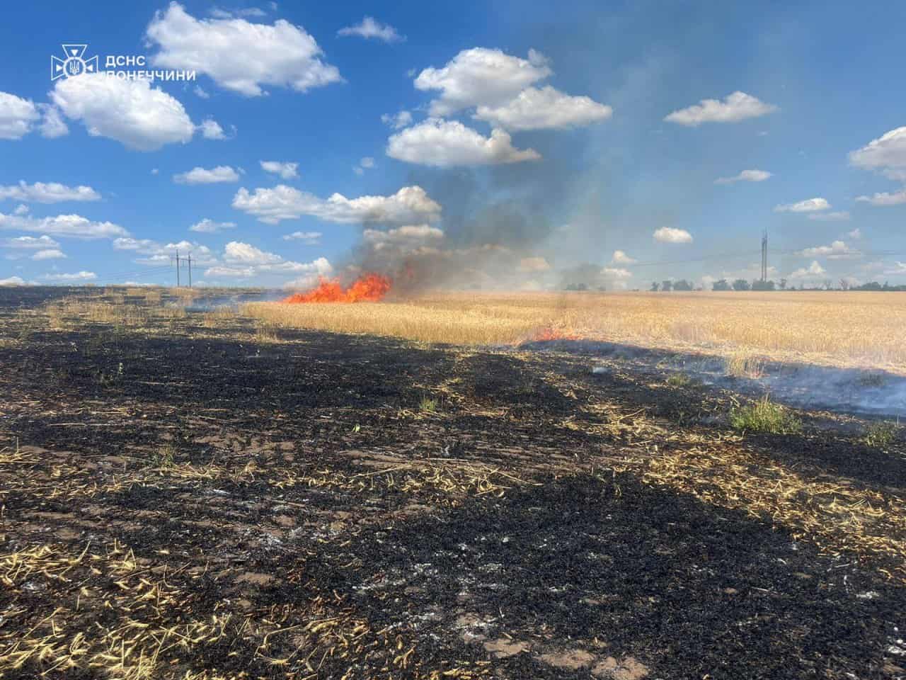 Зображення посту: Окупанти поцілили у пшеничні поля на Донеччині