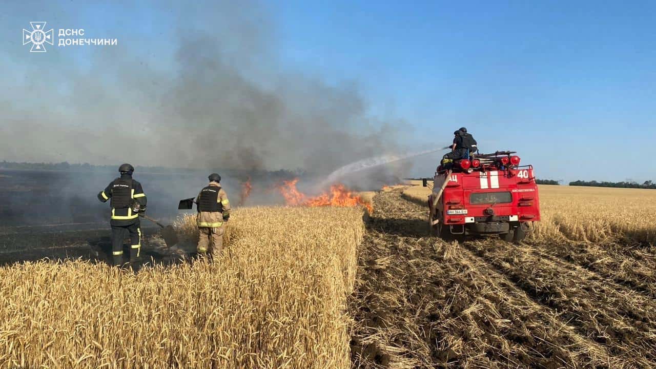 Зображення посту: 100 гектарів пшеничних полів знищено на Донеччині