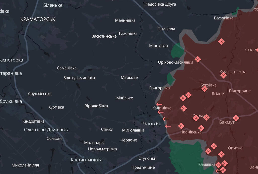 Зображення посту: Росія контролює 40% території Часового Яру і продовжує наступати