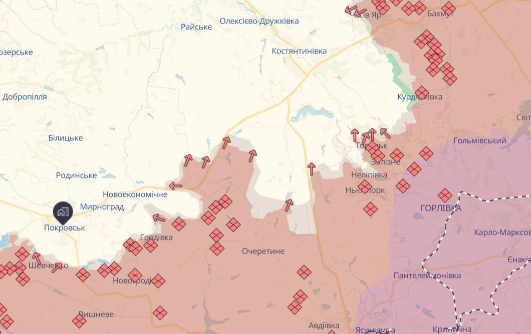 Зображення посту: Окупанти намагаються обійти Покровськ, аби вийти на трасу до Костянтинівки