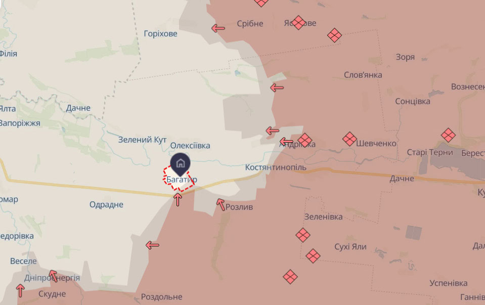 Зображення посту: Окупанти намагаються захопити Багатир, щоб наступати на Дніпропетровщину